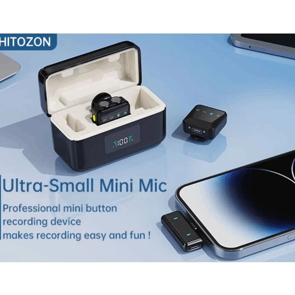 HITOZEN Wireless Lavalier Microphone for Smart Phones, Intelligent Noise Cancell